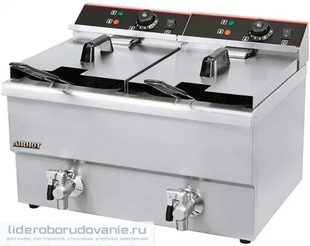 Фритюрница AIRHOT EF10T+10T с краном (миниатюра)