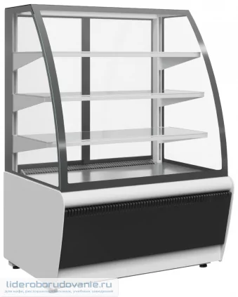 Витрина кондитерская Carboma K70 VV 0,9-1 STANDARD 9006-9005 (ВХСВ-0,9Д люкс) техно (миниатюра)