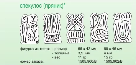 Спекулос (пряник) - вариант рисунка для валков типа В kalmeijer