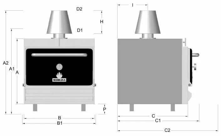 MIBRASA HMB 160 габаритный чертеж