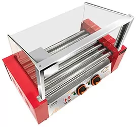 Гриль роликовый Airhot аппарат для хот-догов с защитным экраном rg-7s